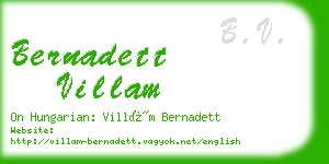 bernadett villam business card